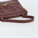 CARTIER Must Line Hand Bag Leather Bordeaux Gold Auth BA7539-7