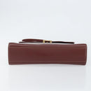 CARTIER Must Line Hand Bag Leather Bordeaux Gold Auth BA7539-5