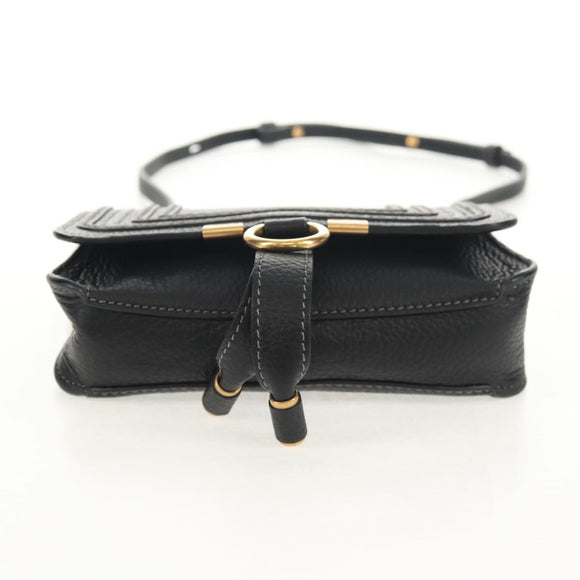 Chloe Mercy Waist Bag Leather Black Gold Auth BA7541