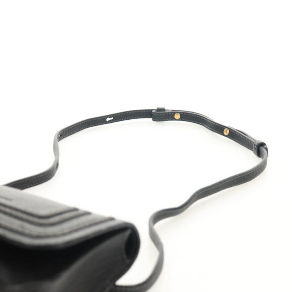 Chloe Mercy Waist Bag Leather Black Gold Auth BA7541