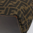 FENDI Zucca Canvas Hand Bag Black Brown Auth BA7544-9