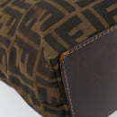FENDI Zucca Canvas Hand Bag Black Brown Auth BA7544-14