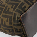 FENDI Zucca Canvas Hand Bag Black Brown Auth BA7544-16