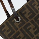 FENDI Zucca Canvas Hand Bag Black Brown Auth BA7544-10