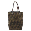 FENDI Zucca Canvas Hand Bag Black Brown Auth BA7544-13