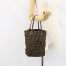 FENDI Zucca Canvas Hand Bag Black Brown Auth BA7544-20