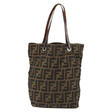 FENDI Zucca Canvas Hand Bag Black Brown Auth BA7544 - 0