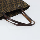 FENDI Zucca Canvas Hand Bag Black Brown Auth BA7544-7
