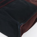 HERMES Fourre Tout MM Hand Bag Canvas Bordeaux Black Auth BA7546-12