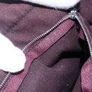 HERMES Fourre Tout MM Hand Bag Canvas Bordeaux Black Auth BA7546-19