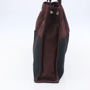 HERMES Fourre Tout MM Hand Bag Canvas Bordeaux Black Auth BA7546-4