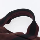 HERMES Fourre Tout MM Hand Bag Canvas Bordeaux Black Auth BA7546-8
