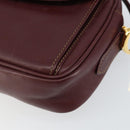 CARTIER Must Line Shoulder Bag Leather Bordeaux Gold Auth BA7547-9