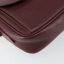 CARTIER Must Line Shoulder Bag Leather Bordeaux Gold Auth BA7547-14