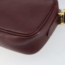 CARTIER Must Line Shoulder Bag Leather Bordeaux Gold Auth BA7547-15