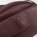 CARTIER Must Line Shoulder Bag Leather Bordeaux Gold Auth BA7547-18
