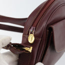 CARTIER Must Line Shoulder Bag Leather Bordeaux Gold Auth BA7547-10