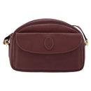 CARTIER Must Line Shoulder Bag Leather Bordeaux Gold Auth BA7547-13