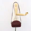 CARTIER Must Line Shoulder Bag Leather Bordeaux Gold Auth BA7547-24