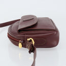 CARTIER Must Line Shoulder Bag Leather Bordeaux Gold Auth BA7547-4