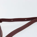 CARTIER Must Line Shoulder Bag Leather Bordeaux Gold Auth BA7547-8