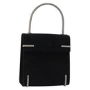 Salvatore Ferragamo Hand Bag Suede Black Silver Auth BA7548-1