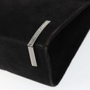 Salvatore Ferragamo Hand Bag Suede Black Silver Auth BA7548-10