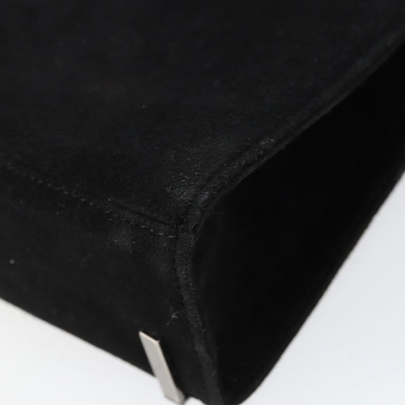 Salvatore Ferragamo Hand Bag Suede Black Silver Auth BA7548