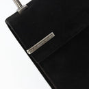 Salvatore Ferragamo Hand Bag Suede Black Silver Auth BA7548-14