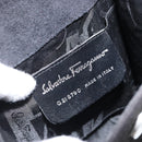 Salvatore Ferragamo Hand Bag Suede Black Silver Auth BA7548-16
