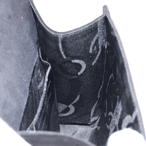 Salvatore Ferragamo Hand Bag Suede Black Silver Auth BA7548