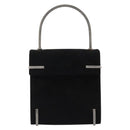 Salvatore Ferragamo Hand Bag Suede Black Silver Auth BA7548-2