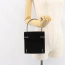Salvatore Ferragamo Hand Bag Suede Black Silver Auth BA7548-21