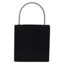 Salvatore Ferragamo Hand Bag Suede Black Silver Auth BA7548-3