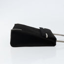 Salvatore Ferragamo Hand Bag Suede Black Silver Auth BA7548-4