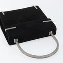 Salvatore Ferragamo Hand Bag Suede Black Silver Auth BA7548-6