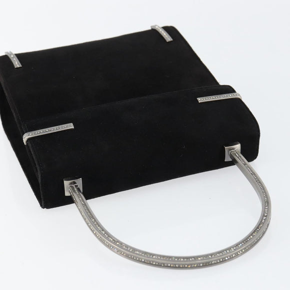 Salvatore Ferragamo Hand Bag Suede Black Silver Auth BA7548