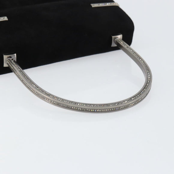 Salvatore Ferragamo Hand Bag Suede Black Silver Auth BA7548