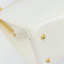 Gianni Versace Hand Bag Leather White Gold Auth BA7549-11
