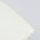 Gianni Versace Hand Bag Leather White Gold Auth BA7549-14