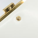 Gianni Versace Hand Bag Leather White Gold Auth BA7549-15