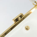 Gianni Versace Hand Bag Leather White Gold Auth BA7549-16