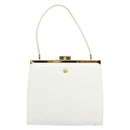 Gianni Versace Hand Bag Leather White Gold Auth BA7549-2