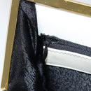 Gianni Versace Hand Bag Leather White Gold Auth BA7549-20