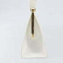 Gianni Versace Hand Bag Leather White Gold Auth BA7549-4