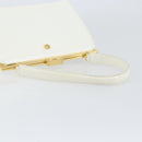 Gianni Versace Hand Bag Leather White Gold Auth BA7549-7