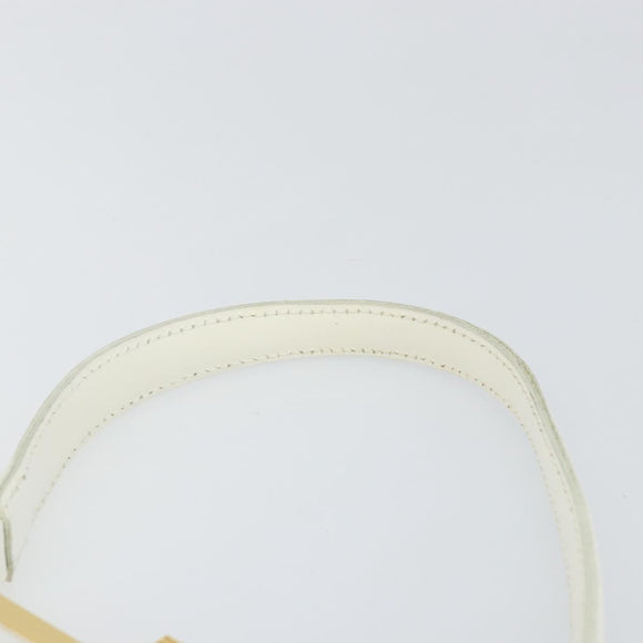 Gianni Versace Hand Bag Leather White Gold Auth BA7549