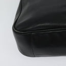 GUCCI Bamboo Hand Bag Leather 2way Black Gold 001 3444 1638 Auth BA755-17