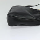 GUCCI Bamboo Hand Bag Leather 2way Black Gold 001 3444 1638 Auth BA755-4