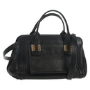 Chloe Alice Hand Bag Leather 2way Black Gold Auth BA7550-1